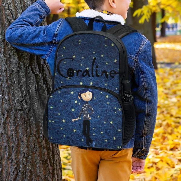 Bolsas forudesigns Coraline Fluffy Schoolbags estudiante de secundaria