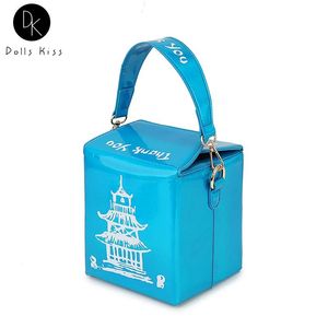 Sacs Fun Chinese Takeout Box Purse Pu Leather Femmes Handsbag Fashion Crossbody Sac Sac à épaule Sac pour fille Sac de seau 2021