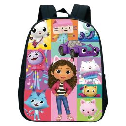 Sacs Gabby's Dollhouse Backpack 12 pouces Sac de maternelle pour enfants pour enfants dessin animé sac primaire Boy Rusksack Gift Sac