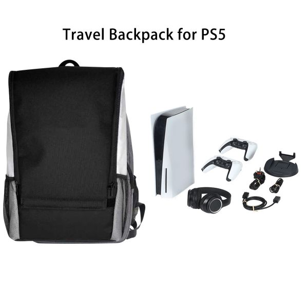 Bolsas para consola de juegos, bolsa de almacenamiento para PS 5, bolso de hombro, funda de transporte, mochila portátil de viaje para accesorios PlayStation5