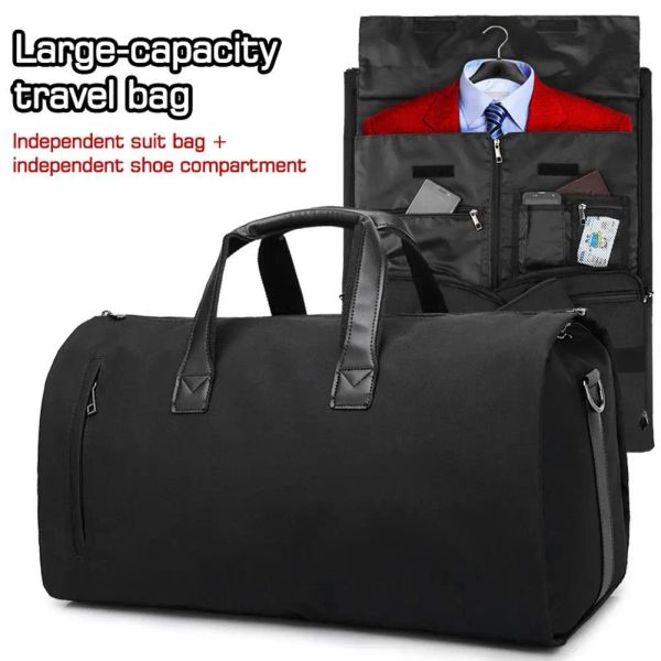 Sacs sacs de vêtements pour voyages de voyage portable pour hommes combinés sacs à bagages sac à bagages sac à chaussures multipolute