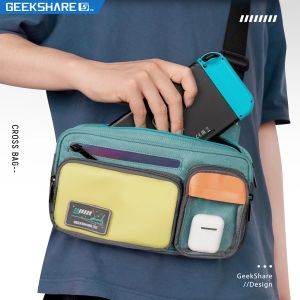 Tassen Geekshare Nintendo Switch Travel Carry Case Bag grote capaciteit multifunctionele tassen voor schakelaar OLED MESSENGER BAG SWITCH Lite