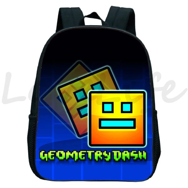 Bolsas Geometry Dash Mochila Bolsas de jardín de infantes Biños Boys Bookbag Book Game Geometry Geometry Dash Bolsas para niños Rucksack