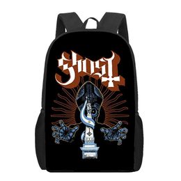 Bolsas Ghost Band Mochilas escolares para niños Bolsas de libros con estampado 3D para niñas y niños Mochila escolar ortopédica Mochila multifuncional primaria