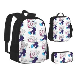 Sacs Ghost Spider Girl Backpacks Boys Girls Bookbag Bookbag Children Sacs Sacs Cartoon Kids Rucksack Lunch Sac Sac stylo