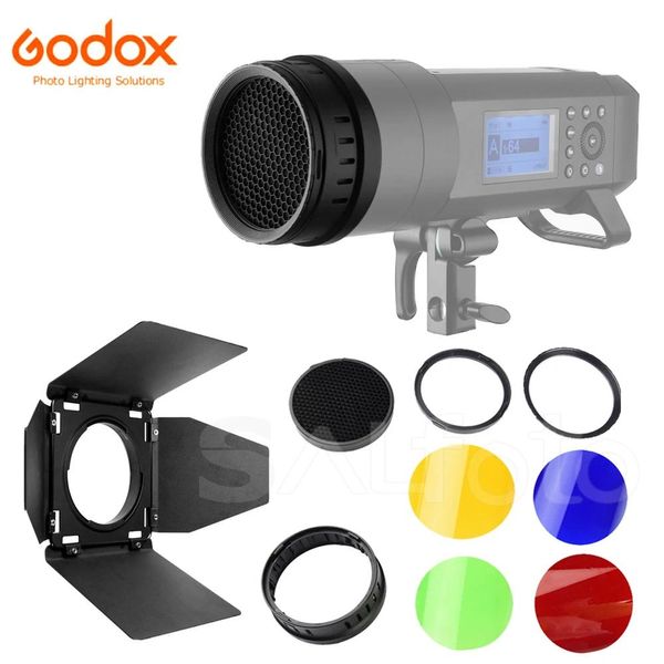 Bolsas Godox Bd08 Barndoor Honeycomb Grid Kit de filtros de cuatro colores para Ad400pro Accesorio de efecto de iluminación de fotografía con flash estroboscópico para exteriores
