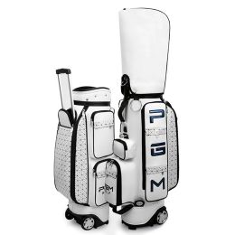 Sacs Sac de Golf rétractable plié, sac d'aviation de Golf Portable Standard pour femmes, sac de caddie de Golf en cuir PU de grande capacité avec roues, nouveau