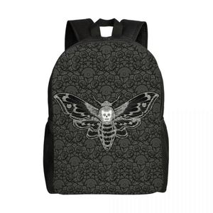 Bags Gothic Death Head Skull Backpacks for Men Women Waterproof School College Moth With Mandala Bag Printing Bookbag