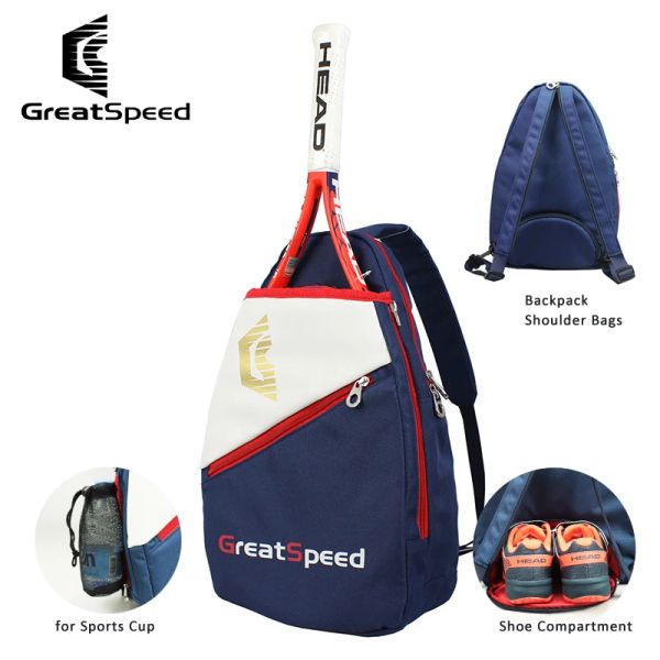 Bolsas GreetSpeed Bolsa de Tenis Raqueta de Bádminton Mochila Bandolera Bandolera Niños Niños Jóvenes con Compartimento para Zapatos Multifuncional