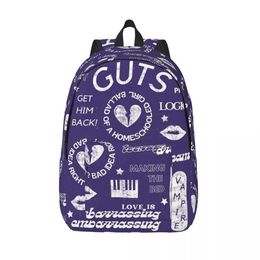 Sacs Guts Tracklist Imprimer Olivia Rodrigo Sac à dos décontracté en plein air lycée randonnée voyage sac à dos pour hommes femmes ordinateur portable sacs en toile