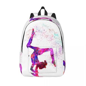 Tassen Gymnastiek Meisjesrugzak Tiener Cadeau Aquarel Gymnastiek Wandelrugzakken Tienermode Schooltassen Ontwerp Zachte rugzak