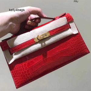 Sacs faits à la main 5a pure carré alligator skin mini Carrie Bag Generation Womens Messenger CK95 Red Have Logo DHQ7