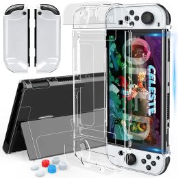 HEYSTOP Étui Dockable Compatible avec Nintendo Switch OLED modèle 2021, Housse de Protection PC Transparente pour JoyCon