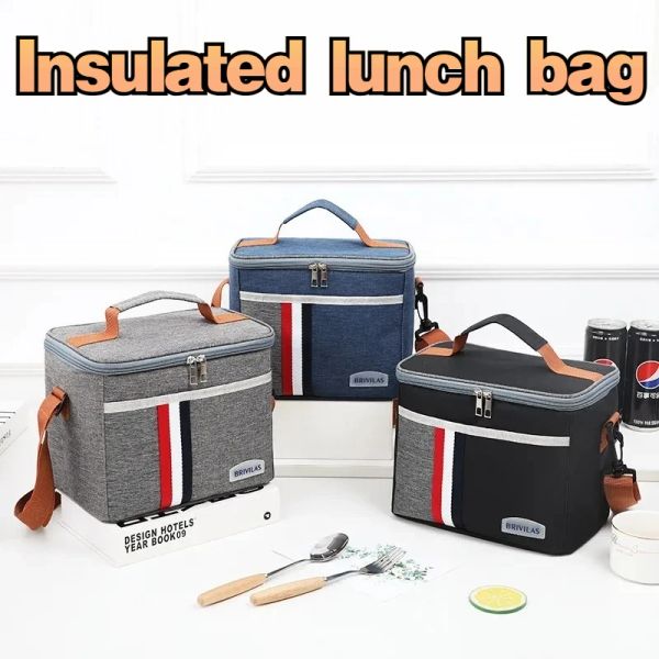 Bolsas de alta calidad Bolsa termal de almuerzo plegable Portable Crossbody Square Lunch Bold Termal Bag para Caja de almacenamiento termal de comida para picnic