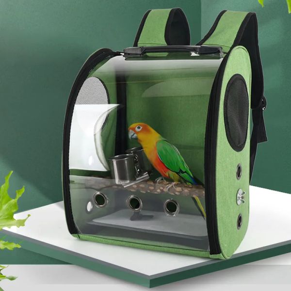Sacs Fenêtre de voyage de haute qualité Transparent transparent transport de porteurs Sac Sac Space Capsule Pet Bird Sac à dos pour les perroquets