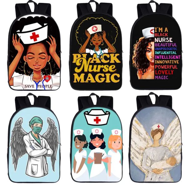Sacs hôpital infirmières sac à dos pour les adolescents girls garçons ange en enfants blanc sacs sacs de voyage de voyage sacs d'ordinateur portable sac à dos