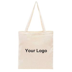 Sacs Hot Vente en gros de 100pcs / lot Eco Friendly Cotton Shopping Canvas Tote Sac avec logo imprimé personnalisé