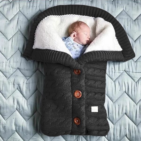 Sacs Butt Button Button Smouddle Swaddle Wrap Sac de couchage pour bébé pour bébé pour l'hiver Couverture de londage chaud pour la poussette et le berceau