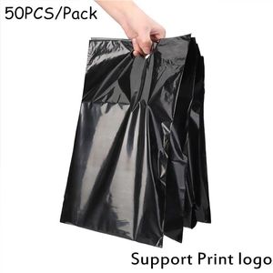 Bolsas de bolsas de envío de plástico negro para bolsas de bolsas de bolsas 50 piezas/lote PE Poly Correo de envío impermeable