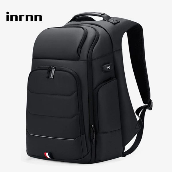 Sacs inrnn grand capable sac à dos imperméable sac de voyage d'affaires mâle de 15,6 pouces ordinateur portable sac à dos usb usb cadré sacs à dos