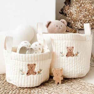 Tassen ins baby luiertassen luier caddy baby items speelgoed opbergzak pasgeboren wieg Organisator beddengoed opslag katoen mama mama tas