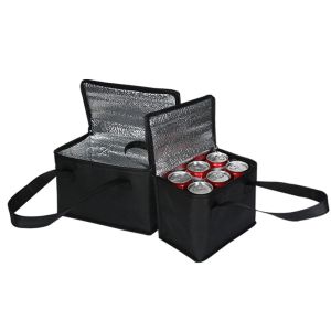 Sacs sacs de refroidisseur thermique isolés portables pour déjeuner refroidisseur pliant sacs extérieur paquet de glace de glace thermique en papier d'aluminium sacs alimentaires