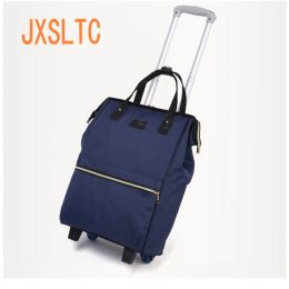 Bolsas JXSLTC Nueva mochila Bolsa Rolling Bag Luggage Bag Wheel Luggage Oxford Cloth Organizador de equipaje Multifunción Organizador de fin de semana