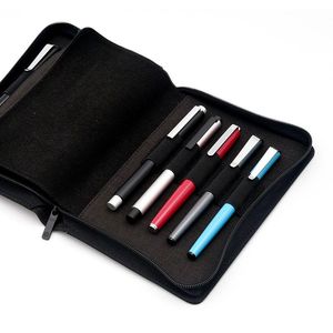 Bolsas Bolsa de lápiz de bolsas de lápiz Kaco disponible para 10 Fuentes Pen / Rollerball Pen Case Soporte Organizador de almacenamiento Bolsa Black Waterproof