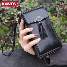 Sacs Kavis New Crossbody Cell Phone Sac à bandoulins portefeuille Femelle Sac de téléphone portable mode Daily Use Carte Holder Mini Mand Sacs for Women