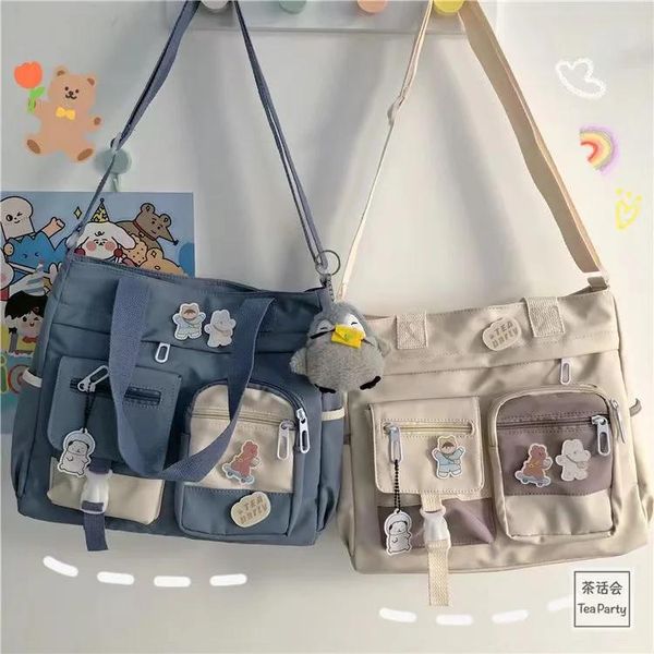 Bolsos Bolso Kawaii para niñas, bolsos de mano para Nuevo Bolso de Hombro, bolso de libros para chicas de secundaria, bolsos cruzados para mujeres, bolsos Jk multibolsillos 2022