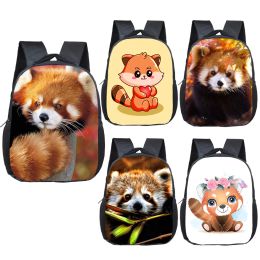 Sacs Kawaii Cartoon Red Panda Sac à dos pour 24 ans enfants Enfants Sacs d'école 12 pouces Boy Girl Mini Toddler Bookbag Gift