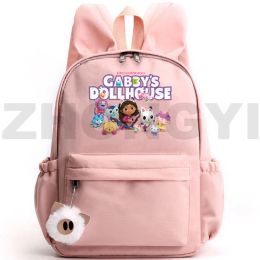 Sacs Kawaii Rabbit Ears Girls Gabby Dollhouse Sacs Anime HARAJUKU GABBY'S Dollhouse Backpacks Halloween voyage Belle sac à dos