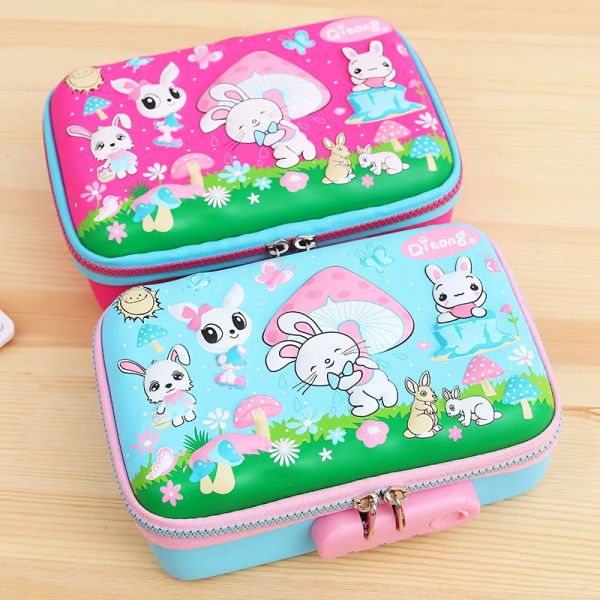 Sacs crayon à école kawaii avec code de mot de passe mignon combinaison crayon verrouillage grand stylo à billetterie de papeterie kit de sacs de sac