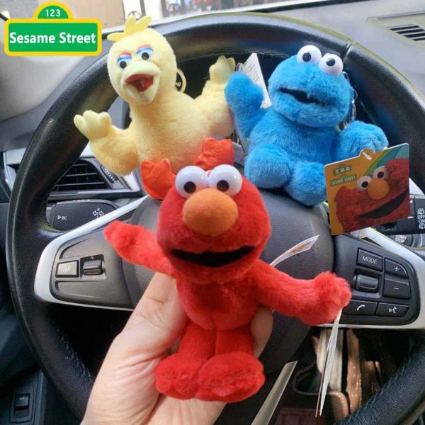 Sacs kawaii sésame street peluche clés clés de trousses en peluche douce clés de clés de biscuit elmo elmo