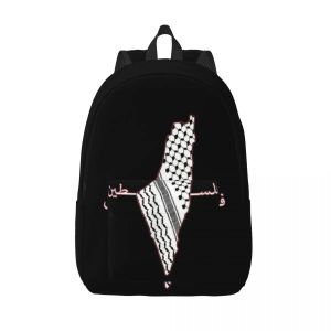 Sacs Kffiyeh Palestine Map Backpack avec Pocket High School Travail Arabe Palestinien Papeau de jour pour hommes