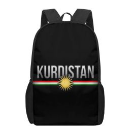 Sacs Kurdistan Flag 3D Pattern School Backpack for Children Girls Boys Casual Backpacks Kids Teenage Student School Sacs Sac à dos