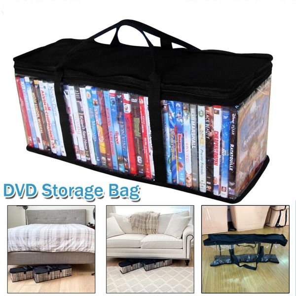 Sacs Large Clear Holds DVD CD Rangement de stockage