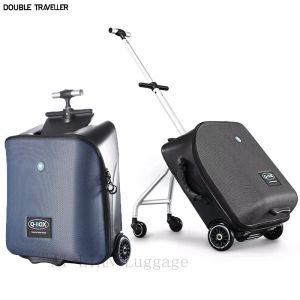 Tassen Lazy Rolling Lage Baby Car Cabin Travel Suitcase Trolley Case on Wheels for Kids zitten op Lage Carryons Paboraving Box