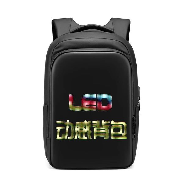 Bolsas, mochila con pantalla LED, mochila de viaje para hombres de negocios, mochila para ordenador portátil de 15,6 pulgadas, mochila inteligente DIY, mochila escolar para mujer, mochila multimedia