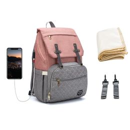 Bolsas LEQUEEN Fashion Mommy Mackpacks Gran volumen Bolsa de maternidad Multifunción Bag Travel Bag Fashion USB Bag LPB25