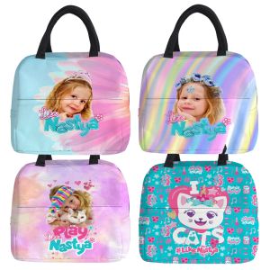 Sacs comme Nastya Thermal Isulative Sac Box à lunch enfants Enfants Portables Tote Color Sacs Ice Pack Tote Food Picnic Sacs