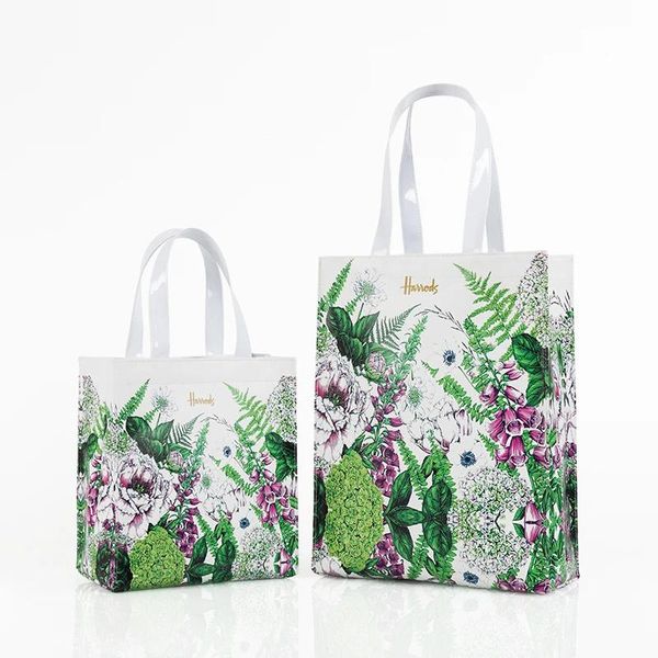 Sacs London Style PVC Sac à provisions réutilisable Sac pour femmes Eco Friendly Flower Shopper Sac à main imperméable sac à main
