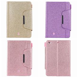 Tassen Luxe Bling Glitter Lederen Portemonnee Voor iPad Mini 6 1 2 3,4, iPad 2 3 4, 5 6 Air 2 9.7 '', 2017 2018 PU Sparkle Houder Kaart Case Skin