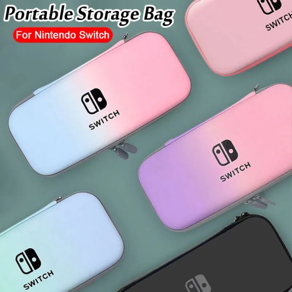 Sacs Sac de rangement de couleur dégradé Macaron pour console de jeu Nintendo Switch, pochette de transport de voyage, étui de protection NS JoyCon Box Cover