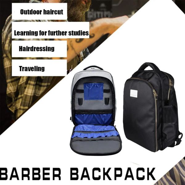 Bolsas Bolsa de herramientas de maquillaje Artista Barbero Mochila multifunción de viaje portátil Bolsa de almacenamiento Estuche de transporte de barbero para herramientas de peinado de barbero