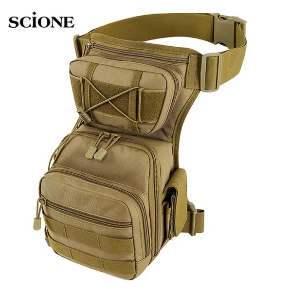 Sacs Men Sac à jambe taille utilitaire Belt Tactical Military Randonnée Male Male Hip Motorcycle Sacs Sport Outdoor MOLLE CHOSE CAMPING BAG XA936A