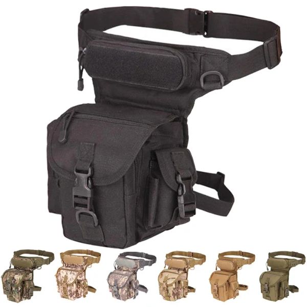 Sacs Mend Mostary Tactical Drop Dutg Sac Taist Pack Randonnée de cuisse de cuisse de cuisse 800D Nylon étanche.