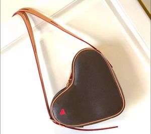 Sacs Messenger M57456 Game Coeur Mini Heart rouge 100% cuir toile en relief Bourse d'épaule à bandoulière 57456