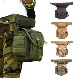 Bolsas Camuflaje militar muslo bolsa cartuchera hombres táctico utilidad cintura cinturón bolsa motociclismo cadera Fanny Pack Molle bolsa de caza