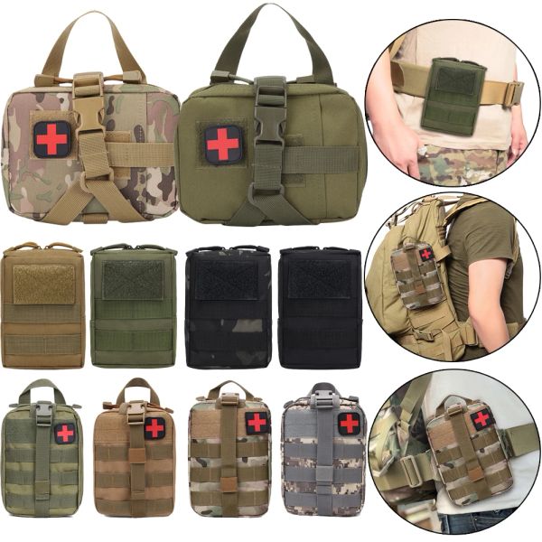 Sacs Kit de premiers secours militaire, sac médical vide EDC Portable, pochette médicale de survie d'urgence en plein air, sac de taille tactique étanche